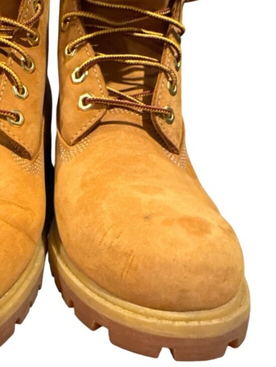 Timberland Premium Waterproof Boots Mens Size 10 Wheat Nubuck 6-Inch Classic EUC